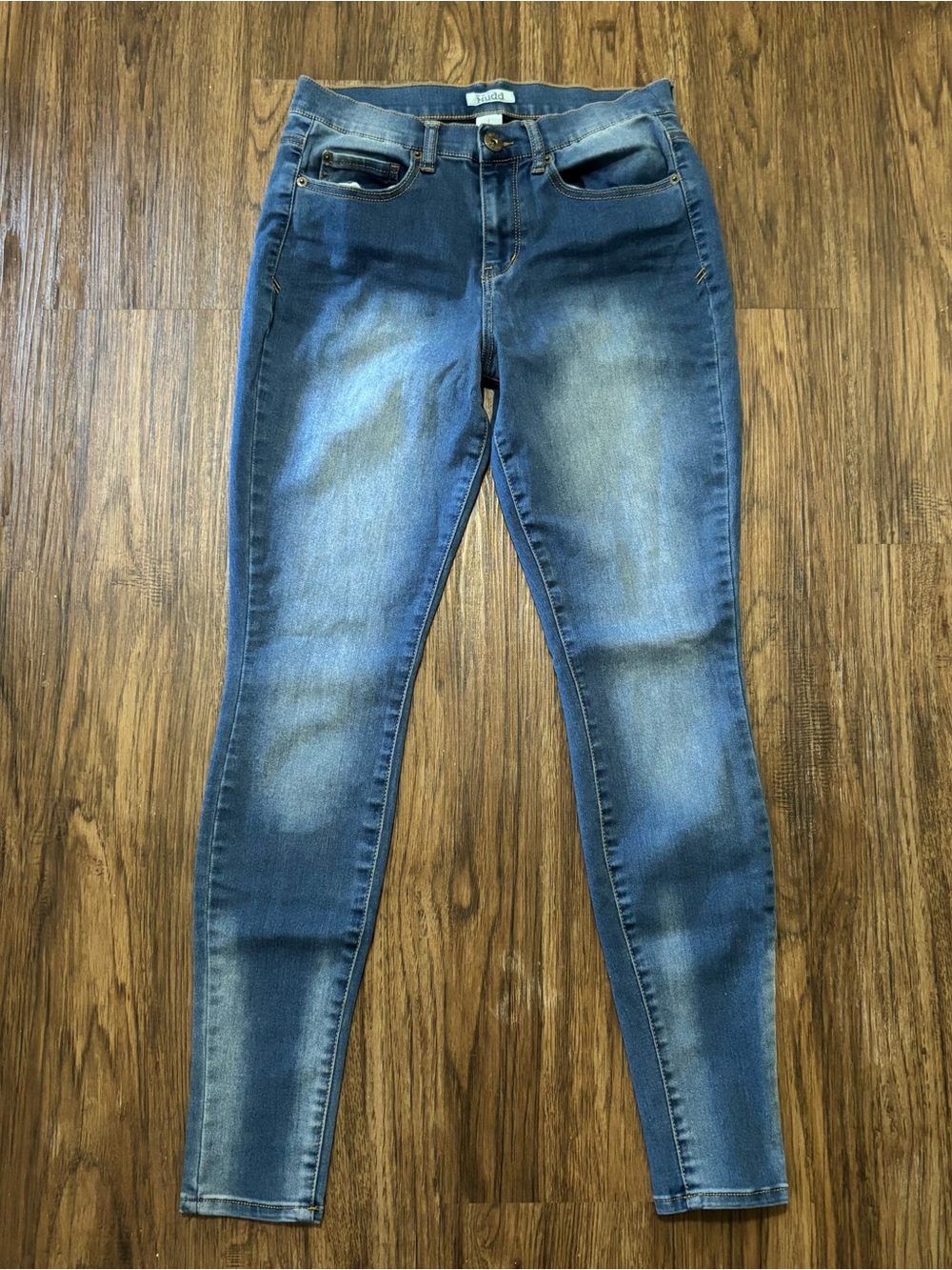 Mudd Mid Rise Skinny Jeans Size 7 Medium Wash Faded Stretch Denim